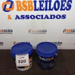 LOTE 320 - 02 BALDES TINTA QUALITEX 3,6L NA COR AREIA E AMARELO. (NO ESTADO) ATENÇÃO! FAZER A VISITAÇÃO ANTES DE ARREMATAR, NÃO SABEMOS SE FUNCIONA. LEILÃO NÃO TEM GARANTIA E NEM DEVOLUÇÃO, SUJEITO A POSSÍVEIS AVARIAS VISÍVEIS/OCULTAS E/OU AUSÊNCIA DE COMPONENTES.
