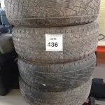 LOTE 436 - 04 PNEUS USADOS MEDIDAS E MODELOS DIVERSOS. (NO ESTADO) ATENÇÃO! FAZER A VISITAÇÃO ANTES DE ARREMATAR, NÃO SABEMOS SE FUNCIONA. LEILÃO NÃO TEM GARANTIA E NEM DEVOLUÇÃO, SUJEITO A POSSÍVEIS AVARIAS VISÍVEIS/OCULTAS E/OU AUSÊNCIA DE COMPONENTES.