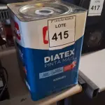 LOTE 415 - 01 LATA DE TINTA IQUINE DIATEX BASE ACRÍLICO FOSCO 18 L. (NO ESTADO) ATENÇÃO! FAZER A VISITAÇÃO ANTES DE ARREMATAR, NÃO SABEMOS SE FUNCIONA. LEILÃO NÃO TEM GARANTIA E NEM DEVOLUÇÃO, SUJEITO A POSSÍVEIS AVARIAS VISÍVEIS/OCULTAS E/OU AUSÊNCIA DE COMPONENTES.