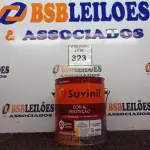 LOTE 323 - 01 LATA DE TINTA ESMALTE SINTÉTICO PARA MADEIRA E METAL 3,6L NA COR BRILHANTE AMARELO OURO MARCA SUVINIL (NOVO). (NO ESTADO) ATENÇÃO! FAZER A VISITAÇÃO ANTES DE ARREMATAR, NÃO SABEMOS SE FUNCIONA. LEILÃO NÃO TEM GARANTIA E NEM DEVOLUÇÃO, SUJEITO A POSSÍVEIS AVARIAS VISÍVEIS/OCULTAS E/OU AUSÊNCIA DE COMPONENTES.