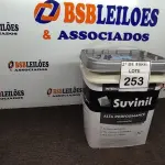 LOTE 253 - 01 GALÃO DE TINTA SUVINIL DE 18L PARA INTERIORES ACABAMENTO FOSCO BRANCO. (NOVO) (NO ESTADO) ATENÇÃO! FAZER A VISITAÇÃO ANTES DE ARREMATAR, NÃO SABEMOS SE FUNCIONA. LEILÃO NÃO TEM GARANTIA E NEM DEVOLUÇÃO, SUJEITO A POSSÍVEIS AVARIAS VISÍVEIS/OCULTAS E/OU AUSÊNCIA DE COMPONENTES.