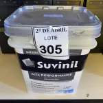 LOTE 305 - 01 GALÃO DE TINTA SUVINIL DE 18L PARA INTERIORES ACABAMENTO FOSCO BRANCO. (NOVO) (NO ESTADO) ATENÇÃO! FAZER A VISITAÇÃO ANTES DE ARREMATAR, NÃO SABEMOS SE FUNCIONA. LEILÃO NÃO TEM GARANTIA E NEM DEVOLUÇÃO, SUJEITO A POSSÍVEIS AVARIAS VISÍVEIS/OCULTAS E/OU AUSÊNCIA DE COMPONENTES.