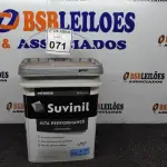 LOTE 071 - 01 GALÃO DE TINTA SUVINIL DE 18L PARA INTERIORES ACABAMENTO FOSCO BRANCO. (NOVO) (NO ESTADO) ATENÇÃO! FAZER A VISITAÇÃO ANTES DE ARREMATAR, NÃO SABEMOS SE FUNCIONA. LEILÃO NÃO TEM GARANTIA E NEM DEVOLUÇÃO, SUJEITO A POSSÍVEIS AVARIAS VISÍVEIS/OCULTAS E/OU AUSÊNCIA DE COMPONENTES.