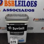 LOTE 079 - 01 GALÃO DE TINTA SUVINIL DE 18L PARA INTERIORES ACABAMENTO FOSCO BRANCO. (NOVO) (NO ESTADO) ATENÇÃO! FAZER A VISITAÇÃO ANTES DE ARREMATAR, NÃO SABEMOS SE FUNCIONA. LEILÃO NÃO TEM GARANTIA E NEM DEVOLUÇÃO, SUJEITO A POSSÍVEIS AVARIAS VISÍVEIS/OCULTAS E/OU AUSÊNCIA DE COMPONENTES.