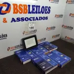 LOTE 186 - 05 REFLETORES DE LED 100W.(NOVO) (NO ESTADO) ATENÇÃO! FAZER A VISITAÇÃO ANTES DE ARREMATAR, NÃO SABEMOS SE FUNCIONA. LEILÃO NÃO TEM GARANTIA E NEM DEVOLUÇÃO, SUJEITO A POSSÍVEIS AVARIAS VISÍVEIS/OCULTAS E/OU AUSÊNCIA DE COMPONENTES.