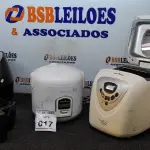 LOTE 017 - 01 PANELA ELÉTRICA, 01 AR FRY E 01 MÁQUINA DE PÃO. (NO ESTADO) ATENÇÃO! FAZER A VISITAÇÃO ANTES DE ARREMATAR, NÃO SABEMOS SE FUNCIONA. LEILÃO NÃO TEM GARANTIA E NEM DEVOLUÇÃO, SUJEITO A POSSÍVEIS AVARIAS VISÍVEIS/OCULTAS E/OU AUSÊNCIA DE COMPONENTES.