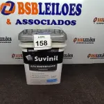 LOTE 158 - 01 GALÃO DE TINTA SUVINIL DE 18L PARA INTERIORES ACABAMENTO FOSCO BRANCO. (NOVO) (NO ESTADO) ATENÇÃO! FAZER A VISITAÇÃO ANTES DE ARREMATAR, NÃO SABEMOS SE FUNCIONA. LEILÃO NÃO TEM GARANTIA E NEM DEVOLUÇÃO, SUJEITO A POSSÍVEIS AVARIAS VISÍVEIS/OCULTAS E/OU AUSÊNCIA DE COMPONENTES.