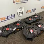 LOTE 338 - 03 PLACAS DE VÍDEO XFX 4GB. (NO ESTADO) ATENÇÃO! FAZER A VISITAÇÃO ANTES DE ARREMATAR, NÃO SABEMOS SE FUNCIONA. LEILÃO NÃO TEM GARANTIA E NEM DEVOLUÇÃO, SUJEITO A POSSÍVEIS AVARIAS VISÍVEIS/OCULTAS E/OU AUSÊNCIA DE COMPONENTES.