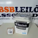 LOTE 136 - 01 BALDE DE TINTA SUVINIL INTERIORES FOSCOS 18L NA COR FOSCO BRANCO. VENCIMENTO 10/2027 (NOVO) (NO ESTADO) ATENÇÃO! FAZER A VISITAÇÃO ANTES DE ARREMATAR, NÃO SABEMOS SE FUNCIONA. LEILÃO NÃO TEM GARANTIA E NEM DEVOLUÇÃO, SUJEITO A POSSÍVEIS AVARIAS VISÍVEIS/OCULTAS E/OU AUSÊNCIA DE COMPONENTES.