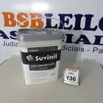 LOTE 136 - 01 BALDE DE TINTA SUVINIL INTERIORES FOSCOS 18L NA COR FOSCO BRANCO. VENCIMENTO 10/2027 (NOVO) (NO ESTADO) ATENÇÃO! FAZER A VISITAÇÃO ANTES DE ARREMATAR, NÃO SABEMOS SE FUNCIONA. LEILÃO NÃO TEM GARANTIA E NEM DEVOLUÇÃO, SUJEITO A POSSÍVEIS AVARIAS VISÍVEIS/OCULTAS E/OU AUSÊNCIA DE COMPONENTES.