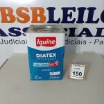 LOTE 150 - 01 LATA DE TINTA PARA INTERIORES DE 16/18 BRANCO MARCA IQUINE DIATEX. (NOVO)(NO ESTADO) ATENÇÃO! FAZER A VISITAÇÃO ANTES DE ARREMATAR, NÃO SABEMOS SE FUNCIONA. LEILÃO NÃO TEM GARANTIA E NEM DEVOLUÇÃO, SUJEITO A POSSÍVEIS AVARIAS VISÍVEIS/OCULTAS E/OU AUSÊNCIA DE COMPONENTES.