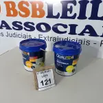LOTE 121 - 02 GALÕES DE TINTA DE 3,6L AMARELO SOL MARCA QUALITEX. (NOVO) (NO ESTADO) ATENÇÃO! FAZER A VISITAÇÃO ANTES DE ARREMATAR, NÃO SABEMOS SE FUNCIONA. LEILÃO NÃO TEM GARANTIA E NEM DEVOLUÇÃO, SUJEITO A POSSÍVEIS AVARIAS VISÍVEIS/OCULTAS E/OU AUSÊNCIA DE COMPONENTES.