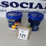 LOTE 121 - 02 GALÕES DE TINTA DE 3,6L AMARELO SOL MARCA QUALITEX. (NOVO) (NO ESTADO) ATENÇÃO! FAZER A VISITAÇÃO ANTES DE ARREMATAR, NÃO SABEMOS SE FUNCIONA. LEILÃO NÃO TEM GARANTIA E NEM DEVOLUÇÃO, SUJEITO A POSSÍVEIS AVARIAS VISÍVEIS/OCULTAS E/OU AUSÊNCIA DE COMPONENTES.