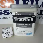 LOTE 250 - 01 BALDE DE TINTA SUVINIL INTERIORES FOSCOS 18L NA COR FOSCO BRANCO. VENCIMENTO 10/2027 (NOVO) (NO ESTADO) ATENÇÃO! FAZER A VISITAÇÃO ANTES DE ARREMATAR, NÃO SABEMOS SE FUNCIONA. LEILÃO NÃO TEM GARANTIA E NEM DEVOLUÇÃO, SUJEITO A POSSÍVEIS AVARIAS VISÍVEIS/OCULTAS E/OU AUSÊNCIA DE COMPONENTES.