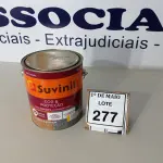 LOTE 277 - 01 LATA DE TINTA ESMALTE PARA MADEIRA E METAIS SUVINIL BRILHANTE AMARELO OURO 3,6L. (NO ESTADO) ATENÇÃO! FAZER A VISITAÇÃO ANTES DE ARREMATAR, NÃO SABEMOS SE FUNCIONA. LEILÃO NÃO TEM GARANTIA E NEM DEVOLUÇÃO, SUJEITO A POSSÍVEIS AVARIAS VISÍVEIS/OCULTAS E/OU AUSÊNCIA DE COMPONENTES.
