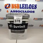 LOTE 378 - 01 BALDE DE TINTA SUVINIL INTERIORES FOSCOS 18L NA COR FOSCO BRANCO. VENCIMENTO 10/2027 (NOVO) (NO ESTADO) ATENÇÃO! FAZER A VISITAÇÃO ANTES DE ARREMATAR, NÃO SABEMOS SE FUNCIONA. LEILÃO NÃO TEM GARANTIA E NEM DEVOLUÇÃO, SUJEITO A POSSÍVEIS AVARIAS VISÍVEIS/OCULTAS E/OU AUSÊNCIA DE COMPONENTES.
