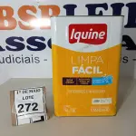 LOTE 272 - 01 LATA DE TINTA INTERIOR/EXTERIOR LIMPA FÁCIL DE 16/18L COR BASE C BRANCO MARCA IQUINE. (NOVO) (NO ESTADO) ATENÇÃO! FAZER A VISITAÇÃO ANTES DE ARREMATAR, NÃO SABEMOS SE FUNCIONA. LEILÃO NÃO TEM GARANTIA E NEM DEVOLUÇÃO, SUJEITO A POSSÍVEIS AVARIAS VISÍVEIS/OCULTAS E/OU AUSÊNCIA DE COMPONENTES.