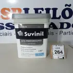 LOTE 264 - 01 BALDE DE TINTA SUVINIL INTERIORES FOSCOS 18L NA COR FOSCO BRANCO. VENCIMENTO 10/2027 (NOVO) (NO ESTADO) ATENÇÃO! FAZER A VISITAÇÃO ANTES DE ARREMATAR, NÃO SABEMOS SE FUNCIONA. LEILÃO NÃO TEM GARANTIA E NEM DEVOLUÇÃO, SUJEITO A POSSÍVEIS AVARIAS VISÍVEIS/OCULTAS E/OU AUSÊNCIA DE COMPONENTES.
