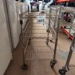 LOTE 403 - 01 CARRINHO PARA TRANSPORTE 03 BANDEJAS. (NO ESTADO) ATENÇÃO! FAZER A VISITAÇÃO ANTES DE ARREMATAR, NÃO SABEMOS SE FUNCIONA. LEILÃO NÃO TEM GARANTIA E NEM DEVOLUÇÃO, SUJEITO A POSSÍVEIS AVARIAS VISÍVEIS/OCULTAS E/OU AUSÊNCIA DE COMPONENTES.