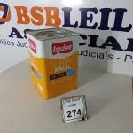 LOTE 274 - 01 LATA DE TINTA INTERIOR/EXTERIOR LIMPA FACIL DE 16/18L COR BASE C BRANCO MARCA IQUINE. (NOVO) (NO ESTADO) ATENÇÃO! FAZER A VISITAÇÃO ANTES DE ARREMATAR, NÃO SABEMOS SE FUNCIONA. LEILÃO NÃO TEM GARANTIA E NEM DEVOLUÇÃO, SUJEITO A POSSÍVEIS AVARIAS VISÍVEIS/OCULTAS E/OU AUSÊNCIA DE COMPONENTES.