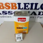 LOTE 272 - 01 LATA DE TINTA INTERIOR/EXTERIOR LIMPA FÁCIL DE 16/18L COR BASE C BRANCO MARCA IQUINE. (NOVO) (NO ESTADO) ATENÇÃO! FAZER A VISITAÇÃO ANTES DE ARREMATAR, NÃO SABEMOS SE FUNCIONA. LEILÃO NÃO TEM GARANTIA E NEM DEVOLUÇÃO, SUJEITO A POSSÍVEIS AVARIAS VISÍVEIS/OCULTAS E/OU AUSÊNCIA DE COMPONENTES.