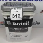 LOTE 312 - 01 BALDE DE TINTA SUVINIL INTERIORES FOSCOS 18L NA COR FOSCO BRANCO. VENCIMENTO 10/2027 (NOVO) (NO ESTADO) ATENÇÃO! FAZER A VISITAÇÃO ANTES DE ARREMATAR, NÃO SABEMOS SE FUNCIONA. LEILÃO NÃO TEM GARANTIA E NEM DEVOLUÇÃO, SUJEITO A POSSÍVEIS AVARIAS VISÍVEIS/OCULTAS E/OU AUSÊNCIA DE COMPONENTES.