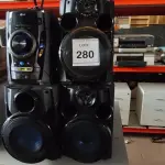 LOTE 280 - 01 APARELHO DE SOM COM 03 CAIXAS MARCAS LG. (NO ESTADO) ATENÇÃO! FAZER A VISITAÇÃO ANTES DE ARREMATAR, NÃO SABEMOS SE FUNCIONA, LEILÃO NÃO TEM GARANTIA E NEM DEVOLUÇÃO, SUJEITO A POSSÍVEIS AVARIAS VISÍVEIS/OCULTAS E/OU AUSÊNCIA DE COMPONENTES.