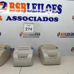 LOTE 274 - 03 IMPRESSORAS DE CUPOM MARCA DIABOLD. (NO ESTADO) ATENÇÃO! FAZER A VISITAÇÃO ANTES DE ARREMATAR, NÃO SABEMOS SE FUNCIONA, LEILÃO NÃO TEM GARANTIA E NEM DEVOLUÇÃO, SUJEITO A POSSÍVEIS AVARIAS VISÍVEIS/OCULTAS E/OU AUSÊNCIA DE COMPONENTES.