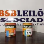 LOTE 175 - 02 LATAS DE ESMALTE SINTÉTICO 3,6L CADA NAS CORES BRILHANTE CAMURÇA MARCA GLASURIT. (NO ESTADO) ATENÇÃO! FAZER A VISITAÇÃO ANTES DE ARREMATAR, NÃO SABEMOS SE FUNCIONA, LEILÃO NÃO TEM GARANTIA E NEM DEVOLUÇÃO, SUJEITO A POSSÍVEIS AVARIAS VISÍVEIS/OCULTAS E/OU AUSÊNCIA DE COMPONENTES.