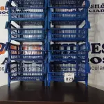 LOTE 021 - 10 CESTAS ORGANIZADORAS NA COR AZUL. (NO ESTADO) ATENÇÃO! FAZER A VISITAÇÃO ANTES DE ARREMATAR, NÃO SABEMOS SE FUNCIONA, LEILÃO NÃO TEM GARANTIA E NEM DEVOLUÇÃO, SUJEITO A POSSÍVEIS AVARIAS VISÍVEIS/OCULTAS E/OU AUSÊNCIA DE COMPONENTES.