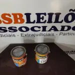 LOTE 175 - 02 LATAS DE ESMALTE SINTÉTICO 3,6L CADA NAS CORES BRILHANTE CAMURÇA MARCA GLASURIT. (NO ESTADO) ATENÇÃO! FAZER A VISITAÇÃO ANTES DE ARREMATAR, NÃO SABEMOS SE FUNCIONA, LEILÃO NÃO TEM GARANTIA E NEM DEVOLUÇÃO, SUJEITO A POSSÍVEIS AVARIAS VISÍVEIS/OCULTAS E/OU AUSÊNCIA DE COMPONENTES.