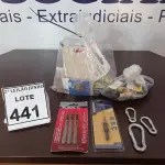 LOTE 441 - 01 LOTE COM DIVERSOS ITENS PARA FURADEIRAS, CORTADORES DE PISO, MOSQUETAS E MATERIAIS DIVERSOS. (NO ESTADO) ATENÇÃO! FAZER A VISITAÇÃO ANTES DE ARREMATAR, NÃO SABEMOS SE FUNCIONA, LEILÃO NÃO TEM GARANTIA E NEM DEVOLUÇÃO, SUJEITO A POSSÍVEIS AVARIAS VISÍVEIS/OCULTAS E/OU AUSÊNCIA DE COMPONENTES.