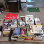 LOTE 647 - 01 LOTE COM GRANDE QUANTIDADE DE LIVROS.  (NO ESTADO) ATENÇÃO! FAZER A VISITAÇÃO ANTES DE ARREMATAR, NÃO SABEMOS SE FUNCIONA, LEILÃO NÃO TEM GARANTIA E NEM DEVOLUÇÃO, SUJEITO A POSSÍVEIS AVARIAS VISÍVEIS/OCULTAS E/OU AUSÊNCIA DE COMPONENTES.