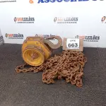 LOTE 663 - 01 TALHA SUPORTE 1 TONELADA.  (NO ESTADO) ATENÇÃO! FAZER A VISITAÇÃO ANTES DE ARREMATAR, NÃO SABEMOS SE FUNCIONA, LEILÃO NÃO TEM GARANTIA E NEM DEVOLUÇÃO, SUJEITO A POSSÍVEIS AVARIAS VISÍVEIS/OCULTAS E/OU AUSÊNCIA DE COMPONENTES.