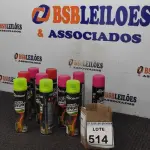 LOTE 514 - 10 TINTAS SPRAY DE CORES DIVERSAS. (NO ESTADO) ATENÇÃO! FAZER A VISITAÇÃO ANTES DE ARREMATAR, NÃO SABEMOS SE FUNCIONA, LEILÃO NÃO TEM GARANTIA E NEM DEVOLUÇÃO, SUJEITO A POSSÍVEIS AVARIAS VISÍVEIS/OCULTAS E/OU AUSÊNCIA DE COMPONENTES.