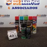 LOTE 497 - 05 TINTAS SPRAY DE CORES DIVERSAS, 01 DESCARBONIZANTE E 01 VERNIZ VERDE ISOTEC. (NO ESTADO) ATENÇÃO! FAZER A VISITAÇÃO ANTES DE ARREMATAR, NÃO SABEMOS SE FUNCIONA, LEILÃO NÃO TEM GARANTIA E NEM DEVOLUÇÃO, SUJEITO A POSSÍVEIS AVARIAS VISÍVEIS/OCULTAS E/OU AUSÊNCIA DE COMPONENTES.