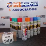 09 TINTAS SPRAY DE CORES DIVERSAS. (NO ESTADO) ATENÇÃO! FAZER A VISITAÇÃO ANTES DE ARREMATAR, NÃO SABEMOS SE FUNCIONA, LEILÃO NÃO TEM GARANTIA E NEM DEVOLUÇÃO, SUJEITO A POSSÍVEIS AVARIAS VISÍVEIS/OCULTAS E/OU AUSÊNCIA DE COMPONENTES.