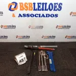LOTE 487 - 07 PONTEIROS TAMANHOS DIVERSOS E 02 CHAVES PARA DOBRA DE VERGALHÃO. (NO ESTADO) ATENÇÃO! FAZER A VISITAÇÃO ANTES DE ARREMATAR, NÃO SABEMOS SE FUNCIONA, LEILÃO NÃO TEM GARANTIA E NEM DEVOLUÇÃO, SUJEITO A POSSÍVEIS AVARIAS VISÍVEIS/OCULTAS E/OU AUSÊNCIA DE COMPONENTES.