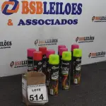 LOTE 514 - 10 TINTAS SPRAY DE CORES DIVERSAS. (NO ESTADO) ATENÇÃO! FAZER A VISITAÇÃO ANTES DE ARREMATAR, NÃO SABEMOS SE FUNCIONA, LEILÃO NÃO TEM GARANTIA E NEM DEVOLUÇÃO, SUJEITO A POSSÍVEIS AVARIAS VISÍVEIS/OCULTAS E/OU AUSÊNCIA DE COMPONENTES.