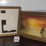 LOTE 629 - 02 QUADROS EMOLDURADOS.  (NO ESTADO) ATENÇÃO! FAZER A VISITAÇÃO ANTES DE ARREMATAR, NÃO SABEMOS SE FUNCIONA, LEILÃO NÃO TEM GARANTIA E NEM DEVOLUÇÃO, SUJEITO A POSSÍVEIS AVARIAS VISÍVEIS/OCULTAS E/OU AUSÊNCIA DE COMPONENTES.
