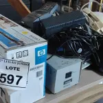 LOTE 597 - 01 TRANSFORMADOR, 02 ESTABILIZADORES, 01 TONNER, 01 IMPRESSORA, 05 TECLADOS PARA PC E PERIFÉRICOS DIVERSOS.  (NO ESTADO) ATENÇÃO! FAZER A VISITAÇÃO ANTES DE ARREMATAR, NÃO SABEMOS SE FUNCIONA, LEILÃO NÃO TEM GARANTIA E NEM DEVOLUÇÃO, SUJEITO A POSSÍVEIS AVARIAS VISÍVEIS/OCULTAS E/OU AUSÊNCIA DE COMPONENTES.