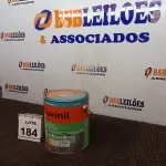 LOTE 184 - 01 TINTA ESMALTE PARA MADEIRA E METAL COR BRILHANTE AMARELO OURO MARCA SUVINIL COM 3,6L. (NO ESTADO) ATENÇÃO! FAZER A VISITAÇÃO ANTES DE ARREMATAR, NÃO SABEMOS SE FUNCIONA, LEILÃO NÃO TEM GARANTIA E NEM DEVOLUÇÃO, SUJEITO A POSSÍVEIS AVARIAS VISÍVEIS/OCULTAS E/OU AUSÊNCIA DE COMPONENTES.