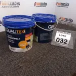 LOTE 032 - 02 TINTAS PARA INTERIORES COM 3,6L CADA NA COR AMARELO SOL MACA QUALITEX.  (NO ESTADO) ATENÇÃO! FAZER A VISITAÇÃO ANTES DE ARREMATAR, NÃO SABEMOS SE FUNCIONA. LEILÃO NÃO TEM GARANTIA E NEM DEVOLUÇÃO, SUJEITO A POSSÍVEIS AVARIAS VISÍVEIS/OCULTAS E/OU AUSÊNCIA DE COMPONENTES.