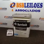LOTE 205 - 01 GALÃO DE TINTA SUVINIL DE 18L PARA INTERIORES ACABAMENTO FOSCO BRANCO. (NOVO) (NO ESTADO) ATENÇÃO! FAZER A VISITAÇÃO ANTES DE ARREMATAR, NÃO SABEMOS SE FUNCIONA. LEILÃO NÃO TEM GARANTIA E NEM DEVOLUÇÃO, SUJEITO A POSSÍVEIS AVARIAS VISÍVEIS/OCULTAS E/OU AUSÊNCIA DE COMPONENTES.