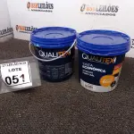 LOTE 051 - 02 TINTAS PARA INTERIORES COM 3,6L CADA NA COR AMARELO SOL MACA QUALITEX.  (NO ESTADO) ATENÇÃO! FAZER A VISITAÇÃO ANTES DE ARREMATAR, NÃO SABEMOS SE FUNCIONA. LEILÃO NÃO TEM GARANTIA E NEM DEVOLUÇÃO, SUJEITO A POSSÍVEIS AVARIAS VISÍVEIS/OCULTAS E/OU AUSÊNCIA DE COMPONENTES.