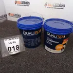LOTE 018 - 02 TINTAS PARA INTERIORES COM 3,6L CADA NA COR AMARELO SOL MACA QUALITEX.  (NO ESTADO) ATENÇÃO! FAZER A VISITAÇÃO ANTES DE ARREMATAR, NÃO SABEMOS SE FUNCIONA. LEILÃO NÃO TEM GARANTIA E NEM DEVOLUÇÃO, SUJEITO A POSSÍVEIS AVARIAS VISÍVEIS/OCULTAS E/OU AUSÊNCIA DE COMPONENTES.