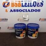 LOTE 001 - 02 TINTAS PARA INTERIORES COM 3,6L CADA NA COR AMARELO SOL MACA QUALITEX.  (NO ESTADO) ATENÇÃO! FAZER A VISITAÇÃO ANTES DE ARREMATAR, NÃO SABEMOS SE FUNCIONA. LEILÃO NÃO TEM GARANTIA E NEM DEVOLUÇÃO, SUJEITO A POSSÍVEIS AVARIAS VISÍVEIS/OCULTAS E/OU AUSÊNCIA DE COMPONENTES.