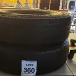 LOTE 360 - 02 PNEUS 225/75/16. (NO ESTADO) ATENÇÃO! FAZER A VISITAÇÃO ANTES DE ARREMATAR, NÃO SABEMOS SE FUNCIONA. LEILÃO NÃO TEM GARANTIA E NEM DEVOLUÇÃO, SUJEITO A POSSÍVEIS AVARIAS VISÍVEIS/OCULTAS E/OU AUSÊNCIA DE COMPONENTES.