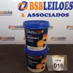 LOTE 018 - 02 TINTAS PARA INTERIORES COM 3,6L CADA NA COR AMARELO SOL MACA QUALITEX.  (NO ESTADO) ATENÇÃO! FAZER A VISITAÇÃO ANTES DE ARREMATAR, NÃO SABEMOS SE FUNCIONA. LEILÃO NÃO TEM GARANTIA E NEM DEVOLUÇÃO, SUJEITO A POSSÍVEIS AVARIAS VISÍVEIS/OCULTAS E/OU AUSÊNCIA DE COMPONENTES.