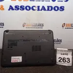 LOTE 263 - 01 NOTEBOOK MARCA HP. (NO ESTADO) ATENÇÃO! FAZER A VISITAÇÃO ANTES DE ARREMATAR, NÃO SABEMOS SE FUNCIONA, LEILÃO NÃO TEM GARANTIA E NEM DEVOLUÇÃO, SUJEITO A POSSÍVEIS AVARIAS VISÍVEIS/OCULTAS E/OU AUSÊNCIA DE COMPONENTES.